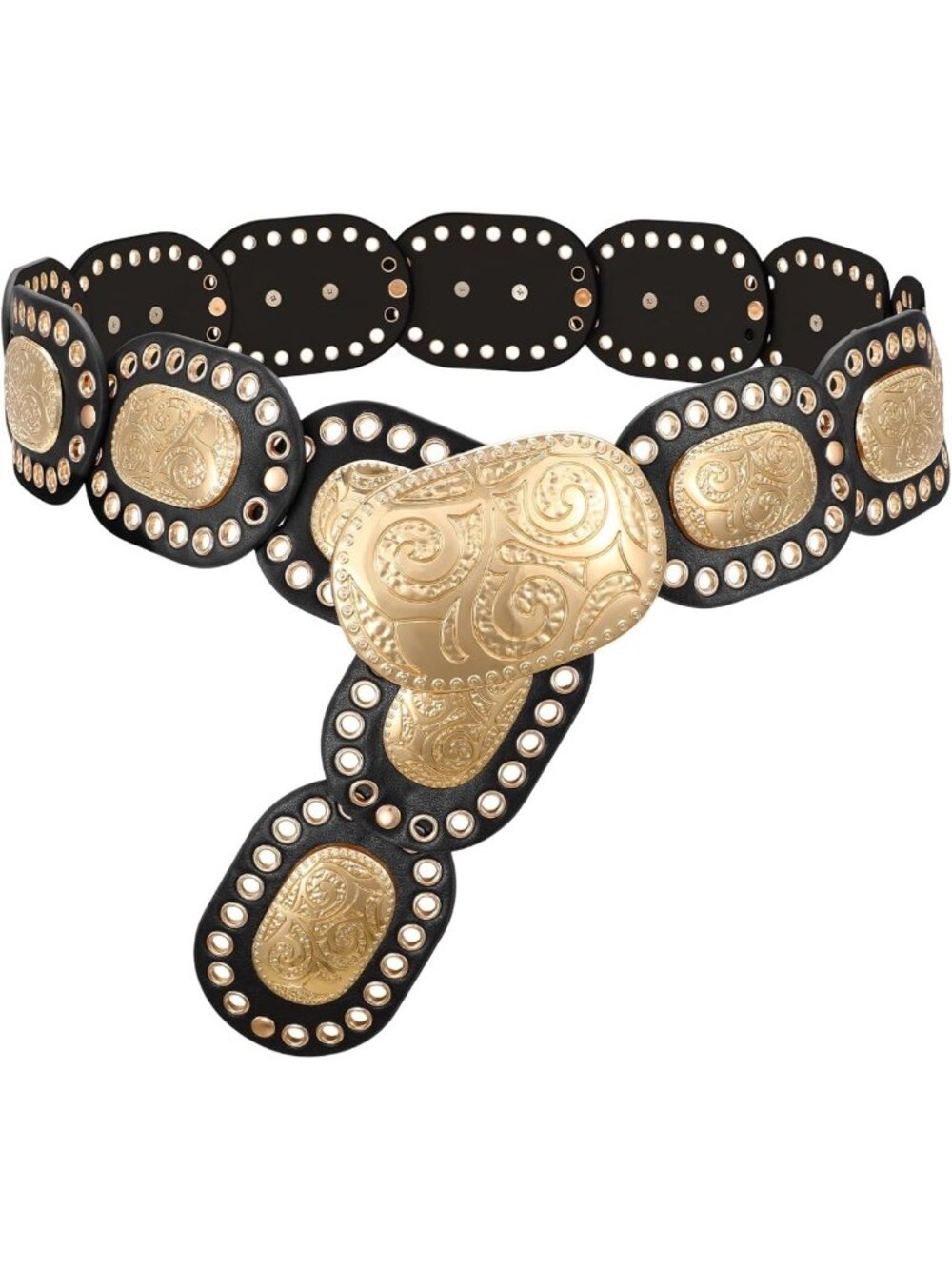 Boho Wide Western Disc Belt for Women - Stylish Cowgirl Accessory for Jeans